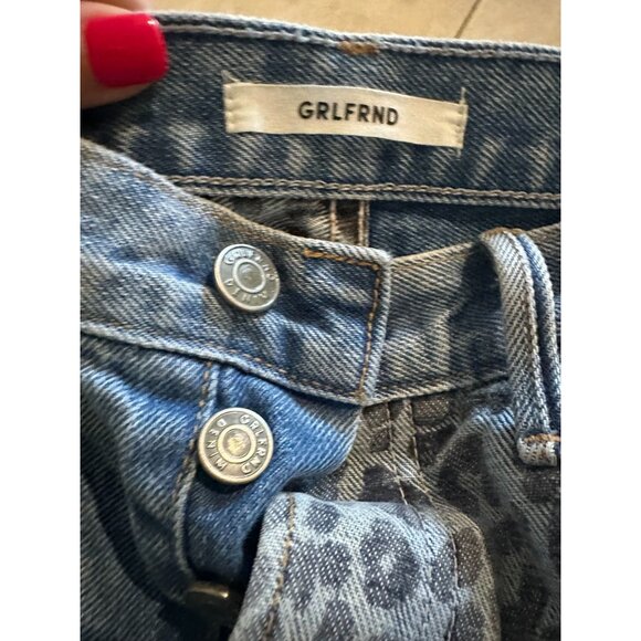 GRLFRIEND Animal Print Straight Leg Jeans Size 29 - Picture 5 of 9